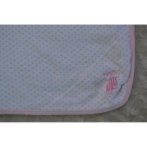 Little Me Ballet Slipper Baby Blanket Pink White Hearts Dance Pointe Shoes Lovey